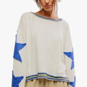 Cool Striped White and Blue Star Shirt